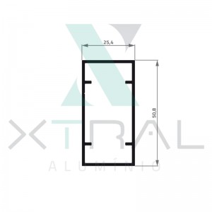 XTL-080 - (TRG.2X1 COM ) - PESO LINEAR: 0,52kg/m
