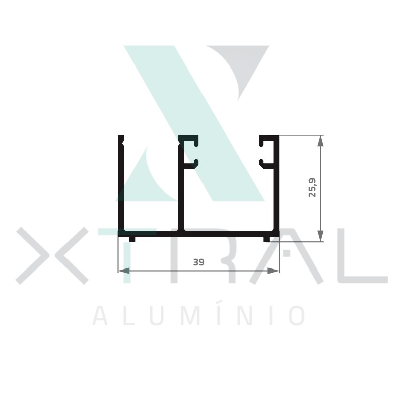XTL-099 - (AL-5) - PESO LINEAR: 0,438kg/m