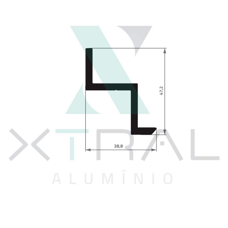 XTL-525 - (TETO SOLAR) - PESO LINEAR: 0,674kg/m