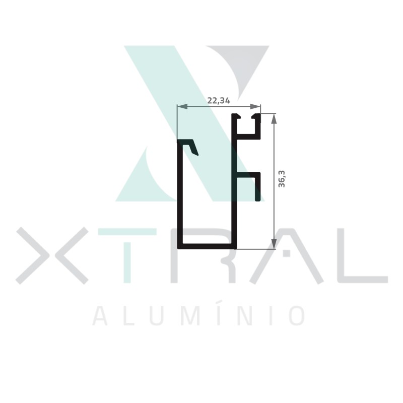 XTL-565 - (ALK-PERFIL-0) - PESO LINEAR: 0,423kg/m
