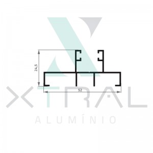 XTL-570 - (PERFIL 8) - PESO LINEAR: 0,381kg/m