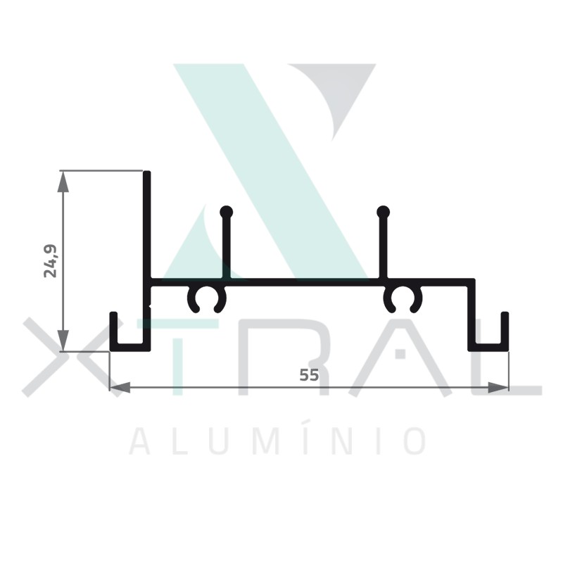 XTL-608 - (CX-004) - PESO LINEAR: 0,397kg/m