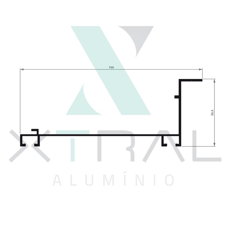 XTL-706 - (PERFIL J/TPC) - PESO LINEAR: 1,174kg/m XTL-706 - (PERFIL J/TPC) - PESO LINEAR: 1,174kg/m