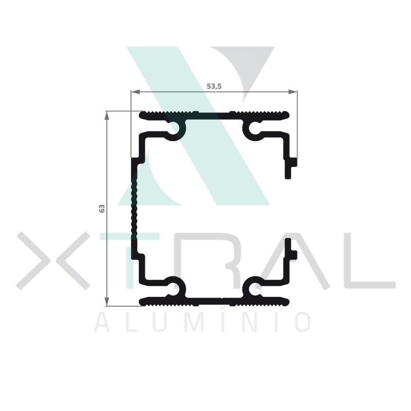XTL-712 - (ALPP001V) - PESO LINEAR: 1,547kg/m