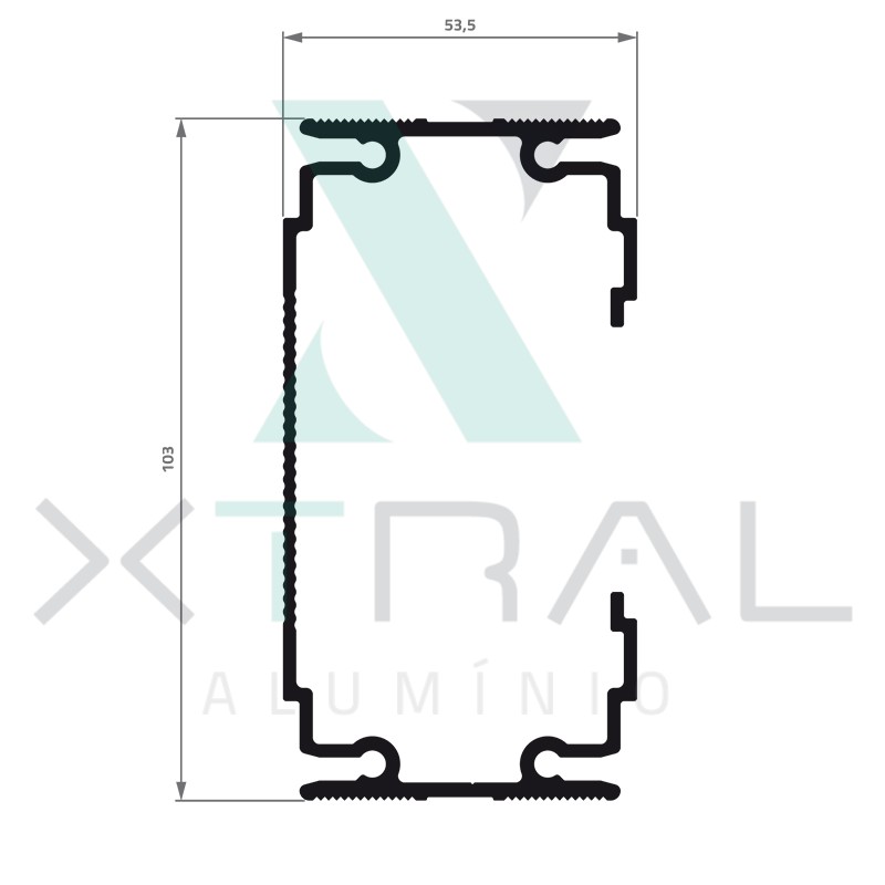 XTL-714 - (ALPP003V) - PESO LINEAR: 1,857kg/m