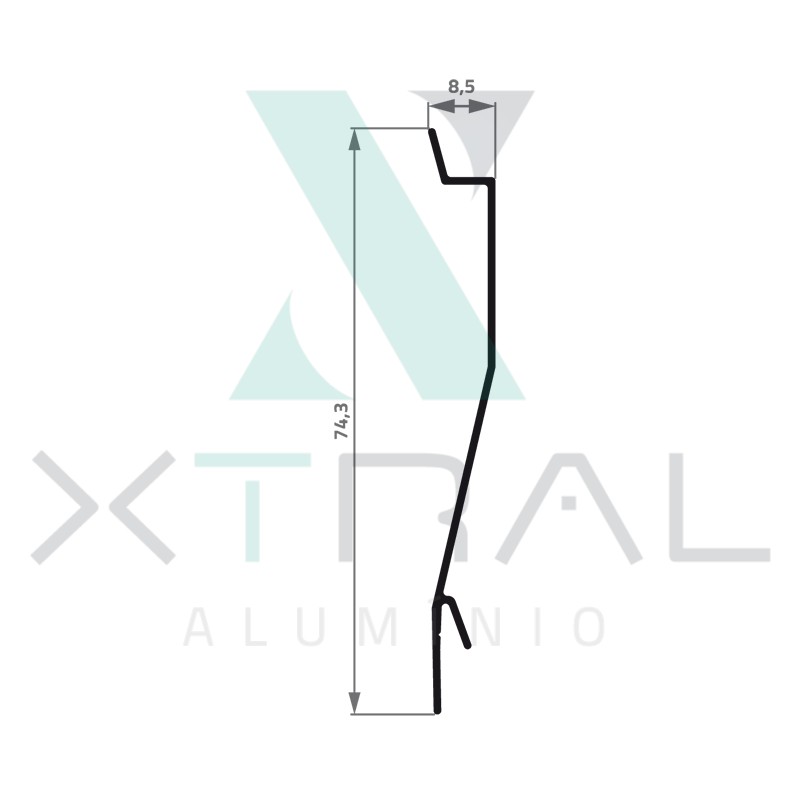 XTL-737 - (Z-201) - PESO LINEAR: 0,231kg/m