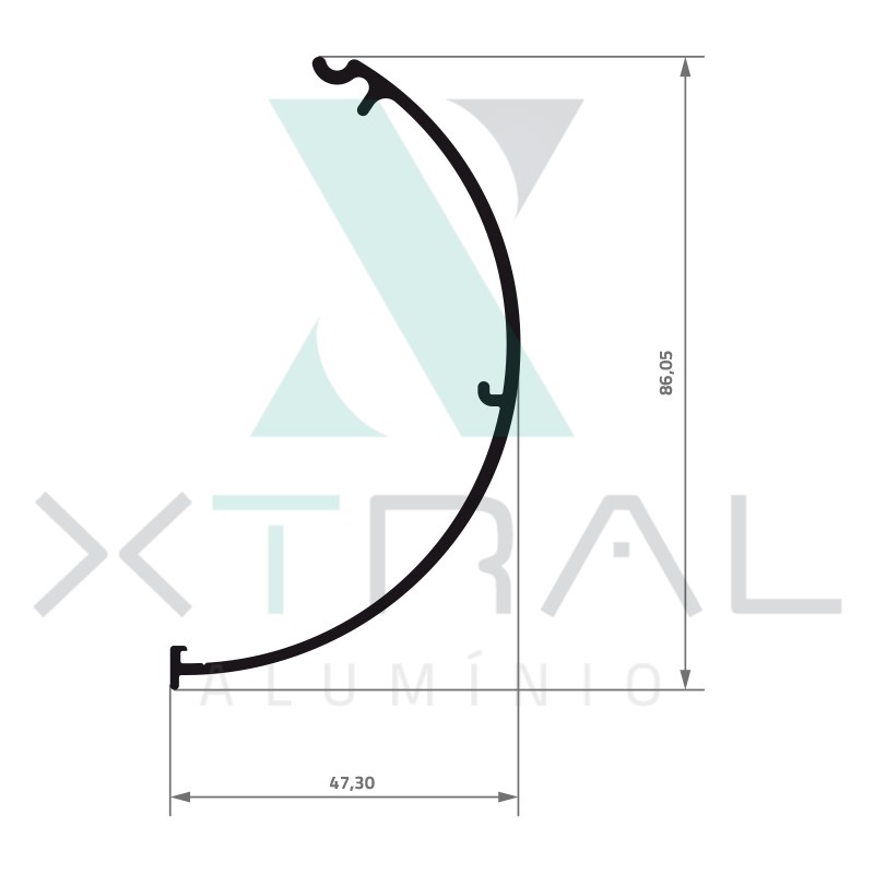 XTL-1140 - (2307) - PESO LINEAR: 0,603kg/m