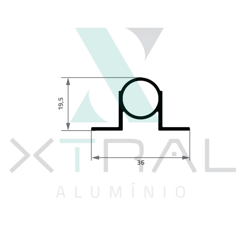 XTL-1268 - (PERFIL 1) - PESO LINEAR: 0,292kg/m